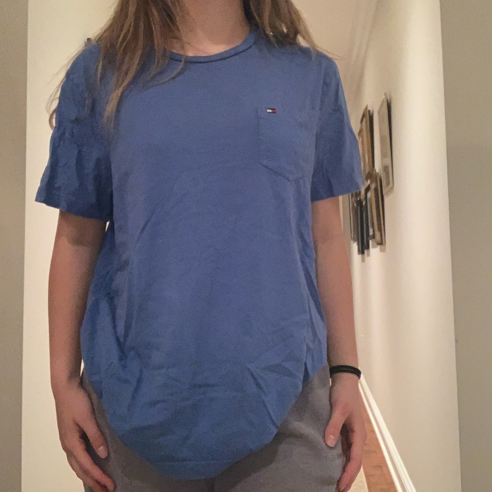 US M unisex tommy hilfiger blue tee
